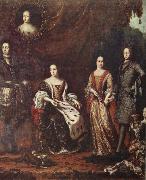 unknow artist The Caroline envaldet Fellow XI and his family pa 1690- digits oil